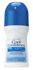 Avon Cool Confidence Baby Powder roll-on antiperspirant deodorant 2.6 OZ
